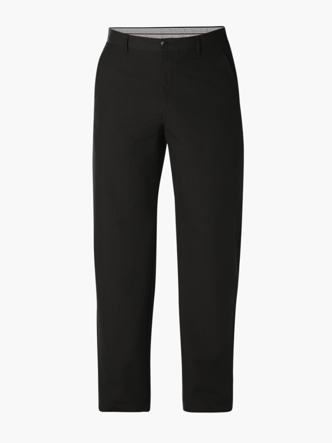 Black Pinstripe Regular Fit Pants