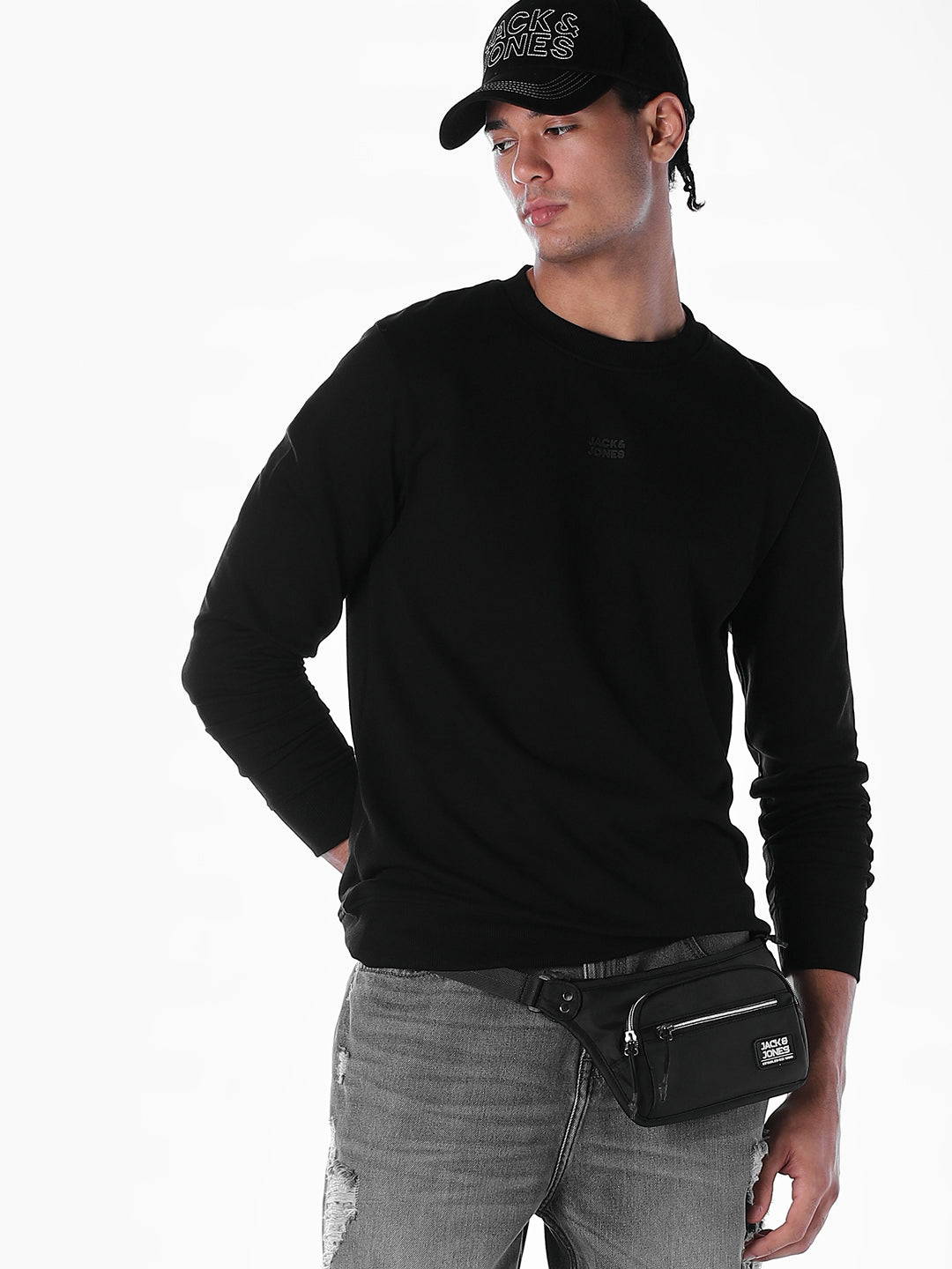 Black Crew Neck Sweatshirt