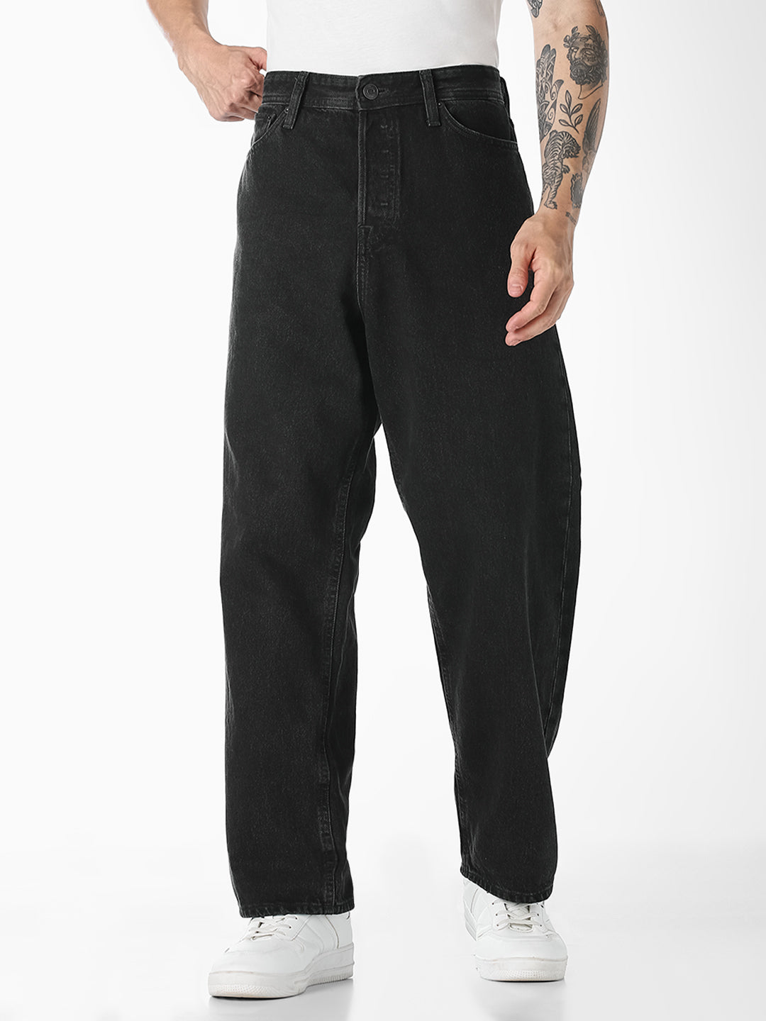 Men's Black Denim Loose Fit Jeans