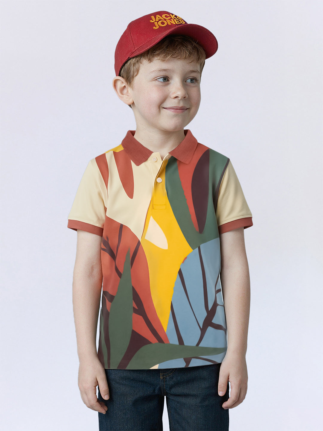 Boys Printed Cotton Polo - 4/5Y