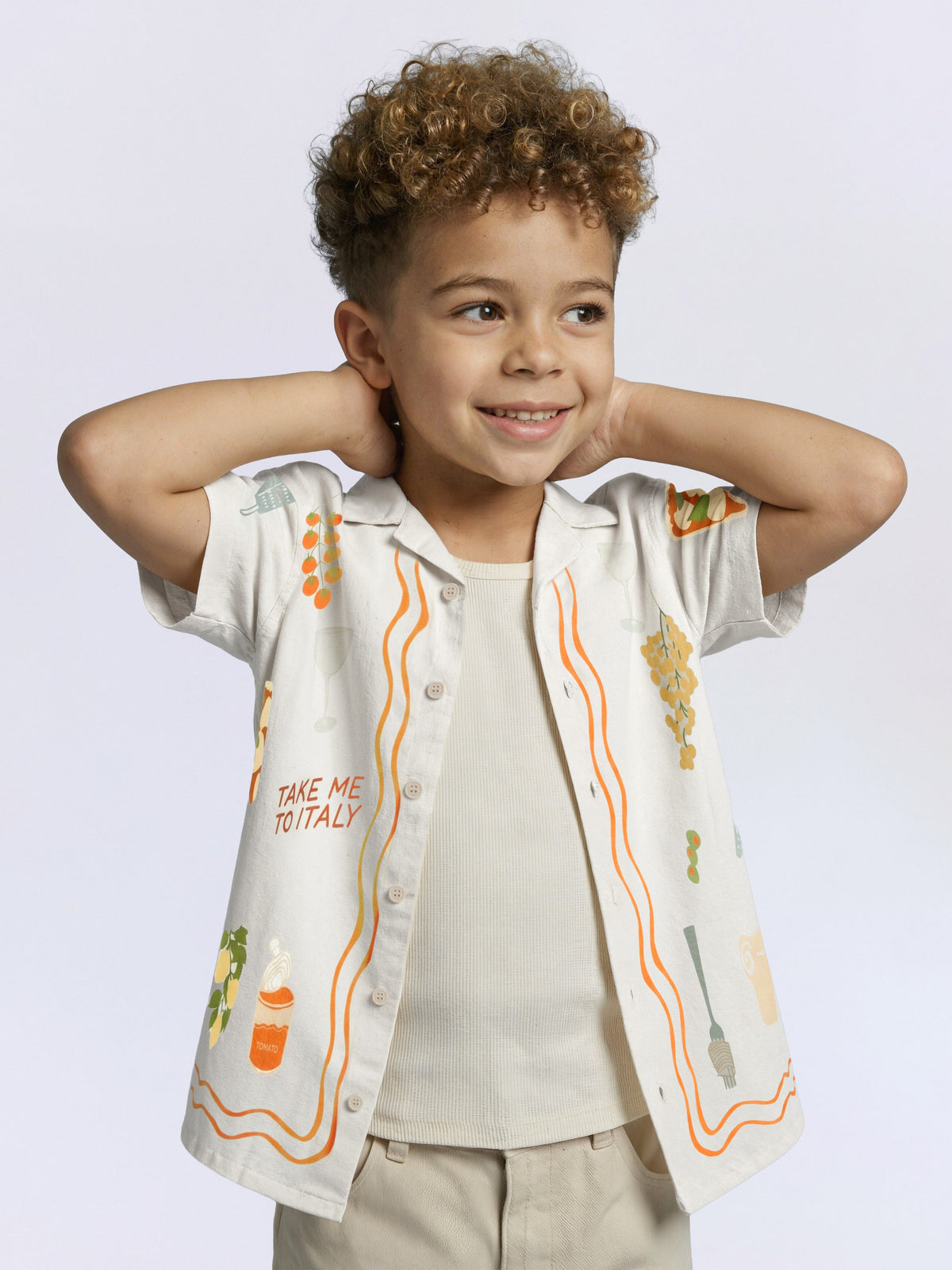 Boys Printed Cotton Shirt - 4/5Y