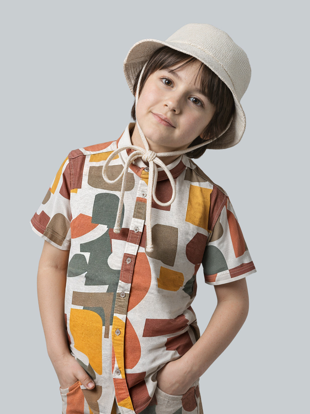 Boys Abstract Print Cotton Shirt - 4/5Y