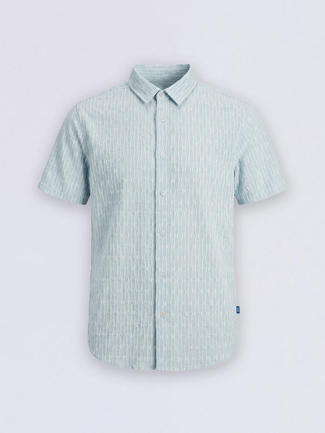 Boys Blue Dobby Short Sleeves Shirt