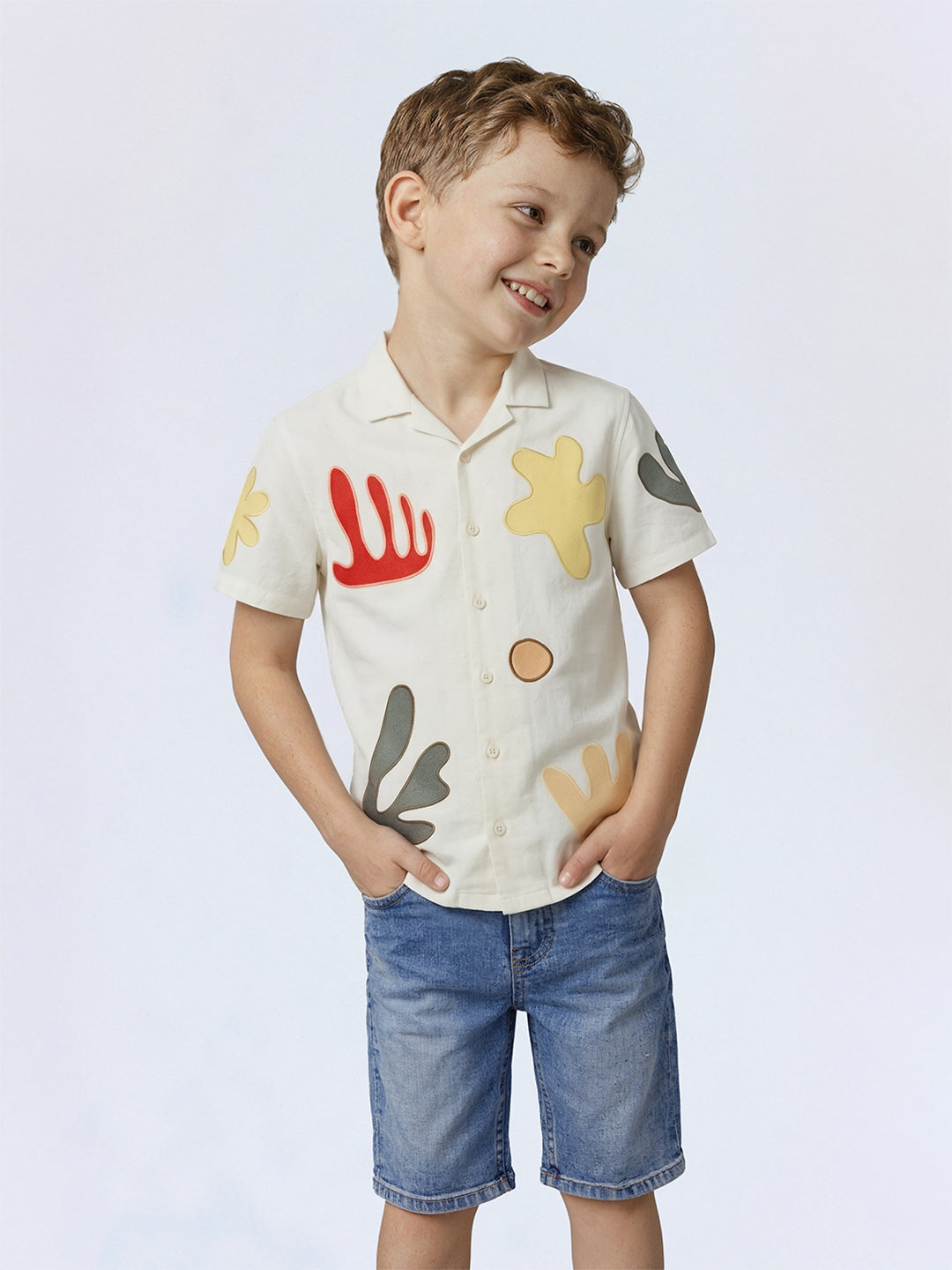 Boys Printed Cotton Shirt