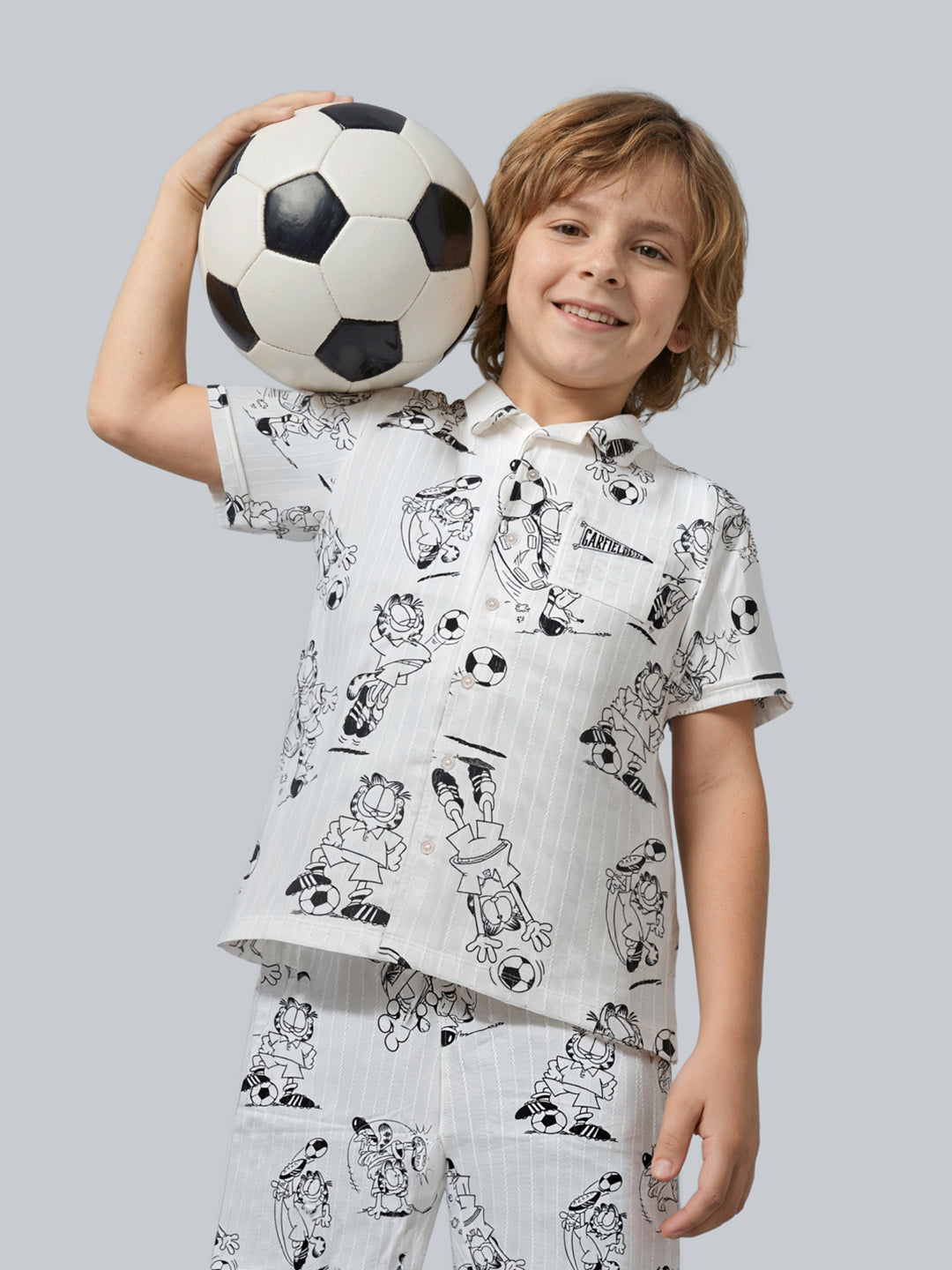Boys Garfield Print Casual Shirt