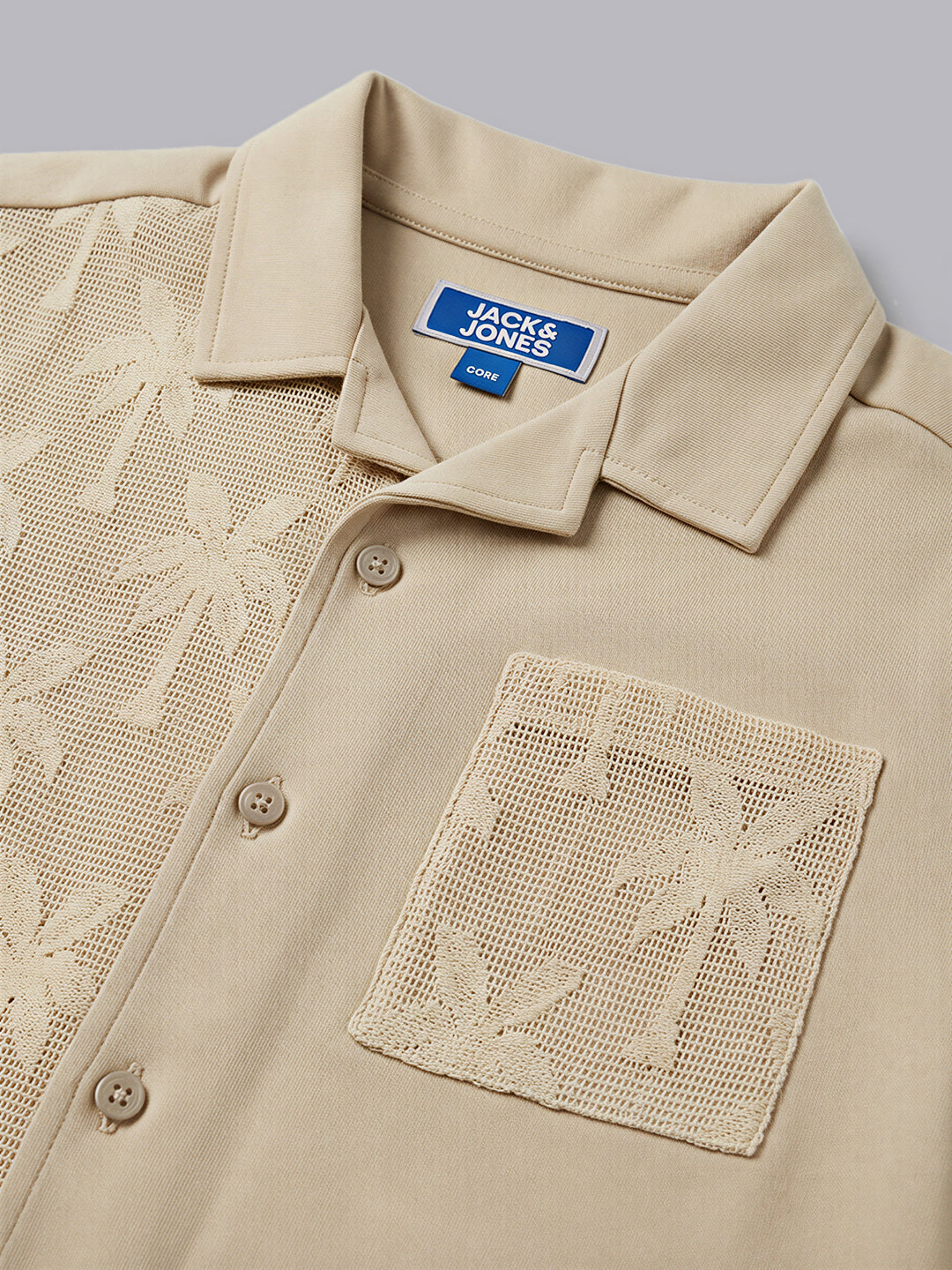 Boys Palm Texture Printed Shirt