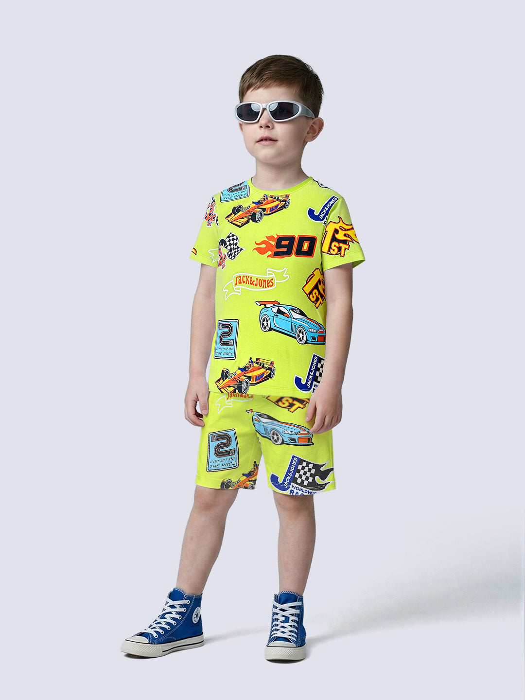 Boys Racing Print Cotton T-shirt