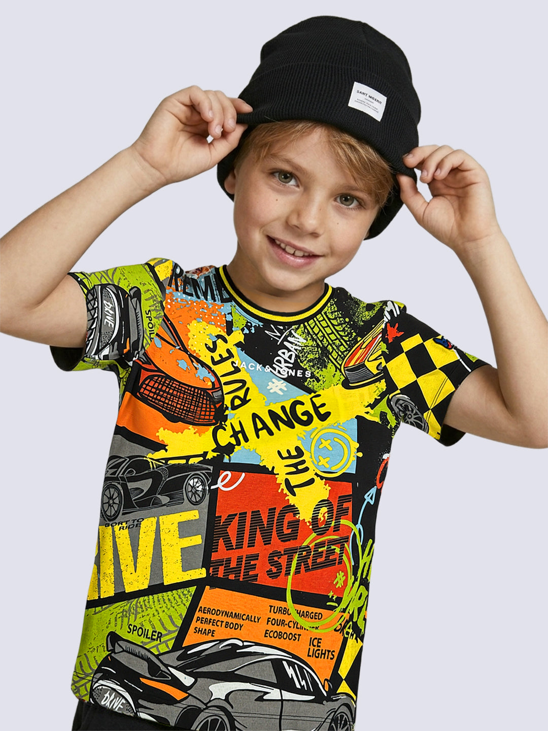 Boys Racing Graffiti Artwork T-shirt - 2/3Y