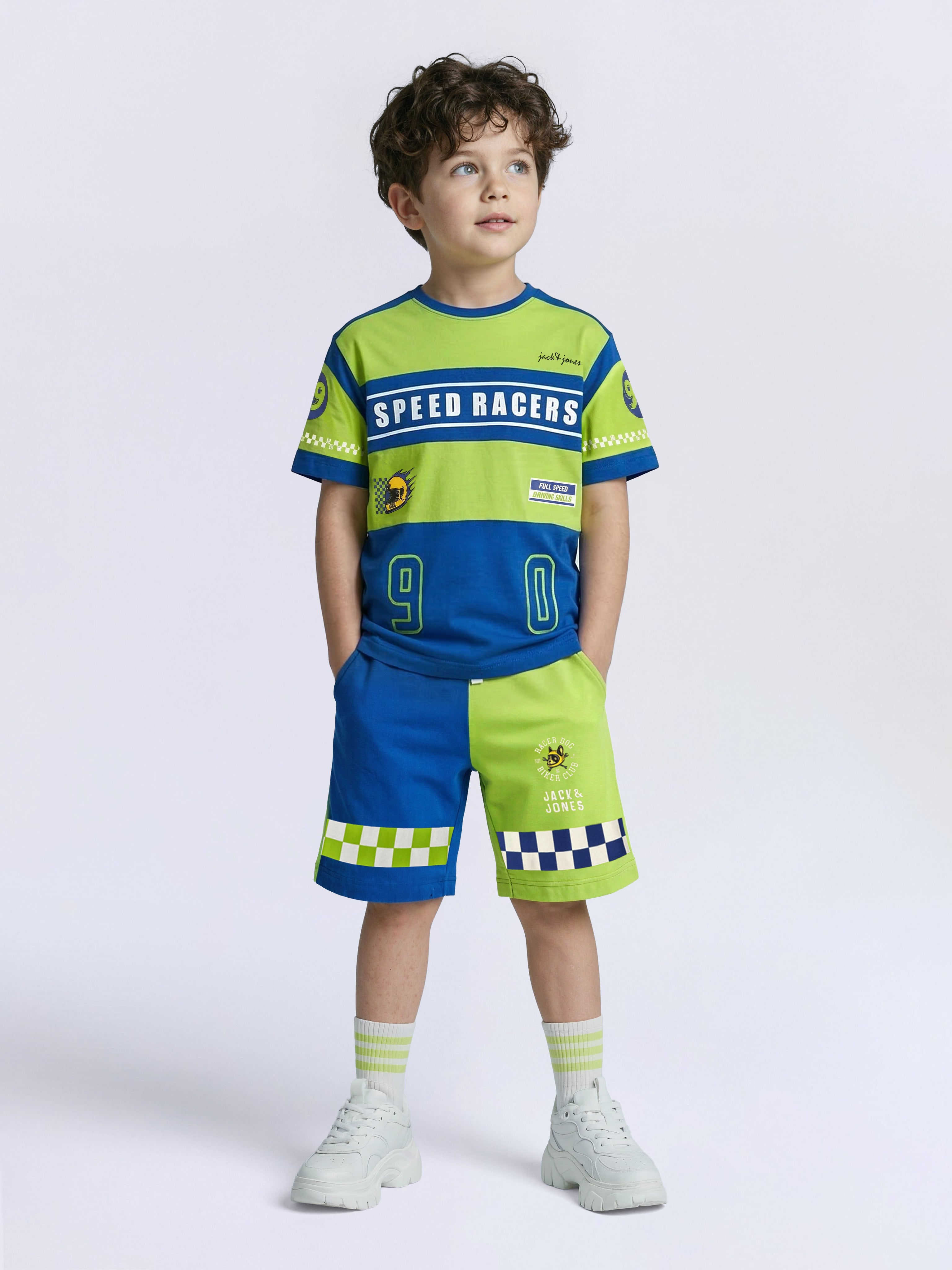 Boys Colourblocked Printed Oversized-shirt