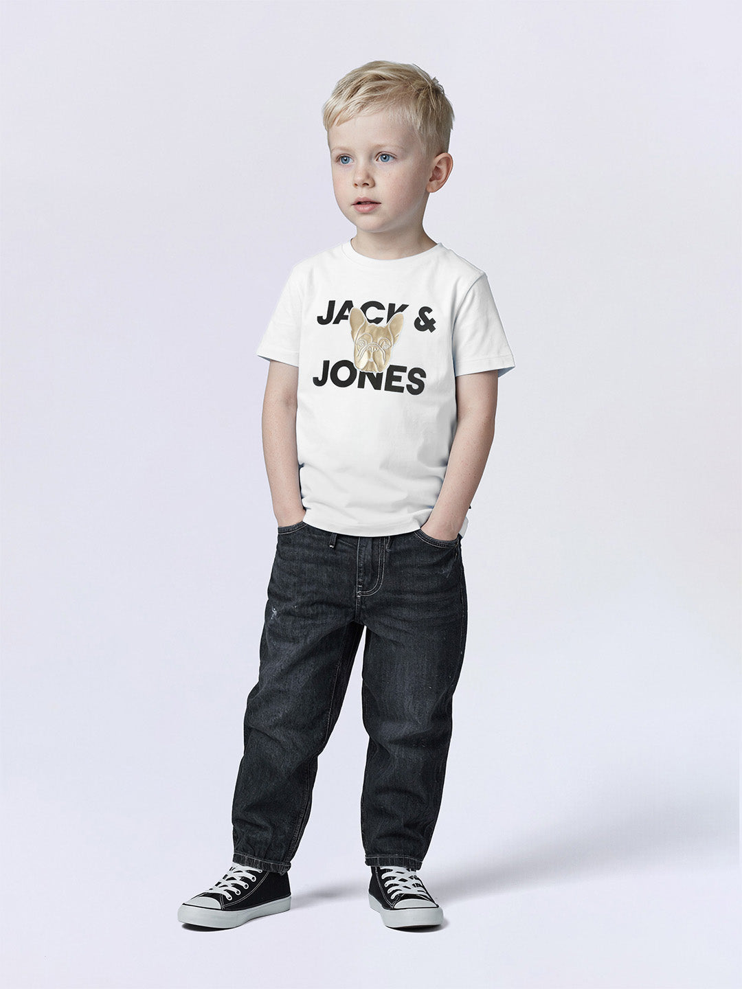 Boys White Logo Print T-shirt