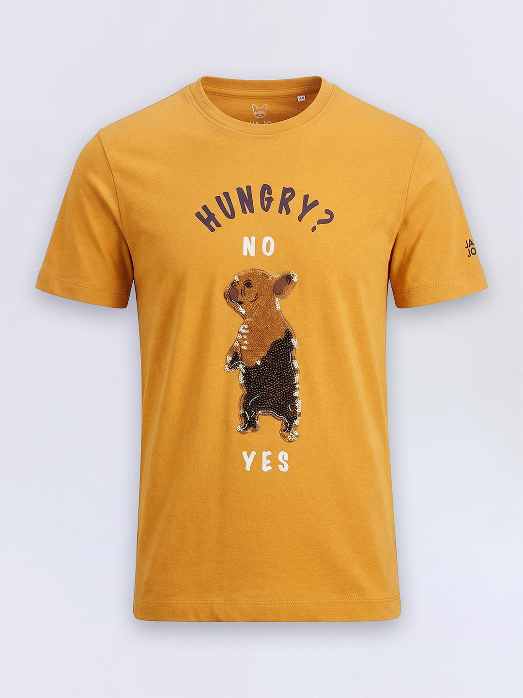 Boys Yellow Embellished Printed T-shirt