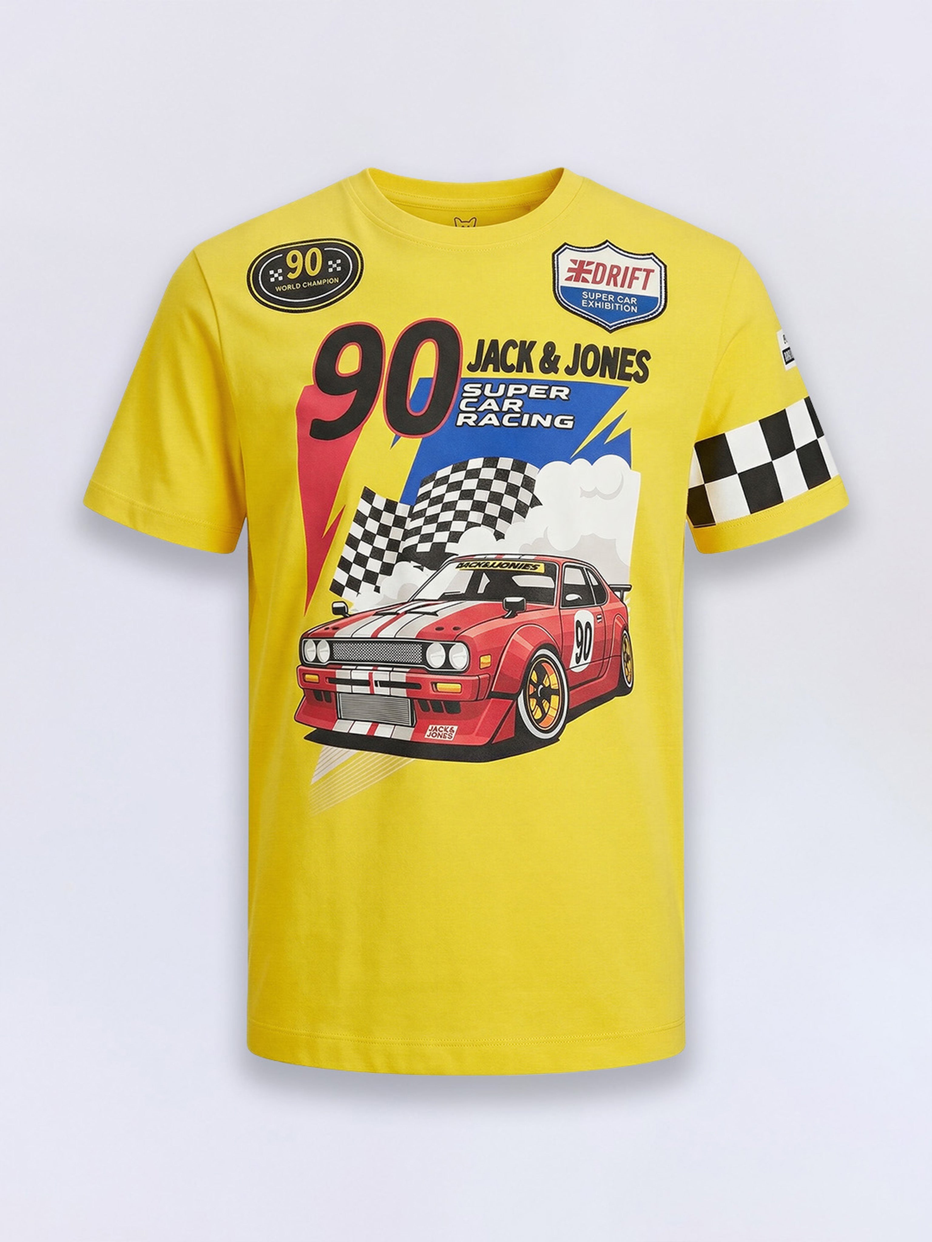 Boys Yellow Racer Print T-shirt