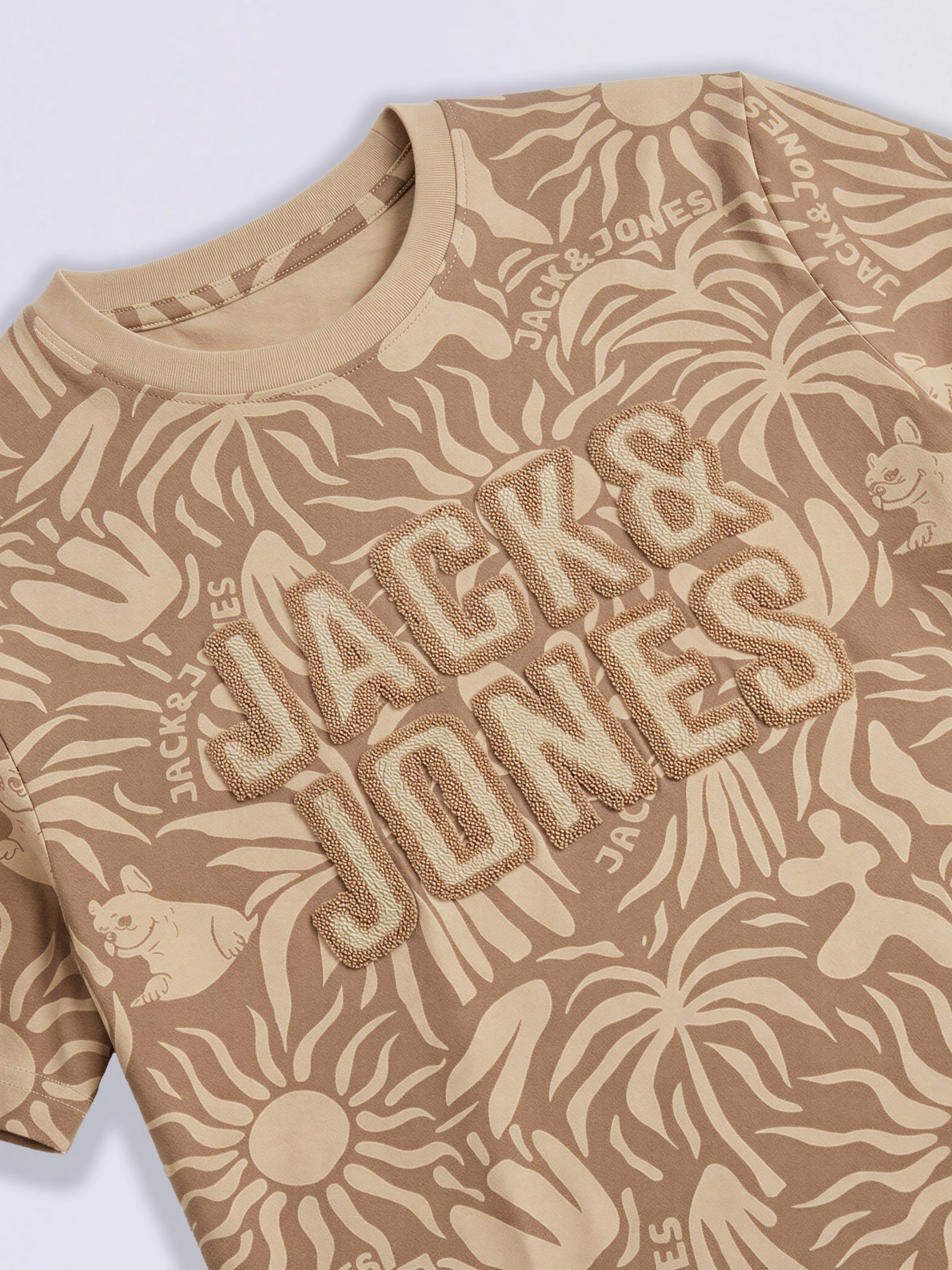 Boys Brown Embroidered Logo T-shirt