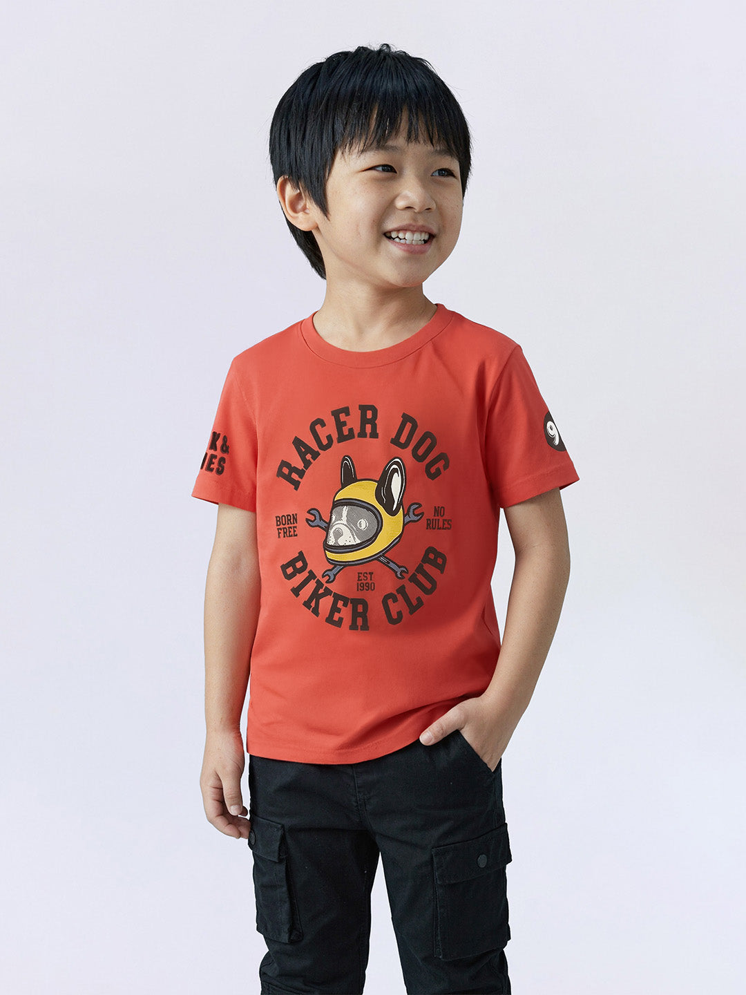 Boys Racer Dog Print T-shirt