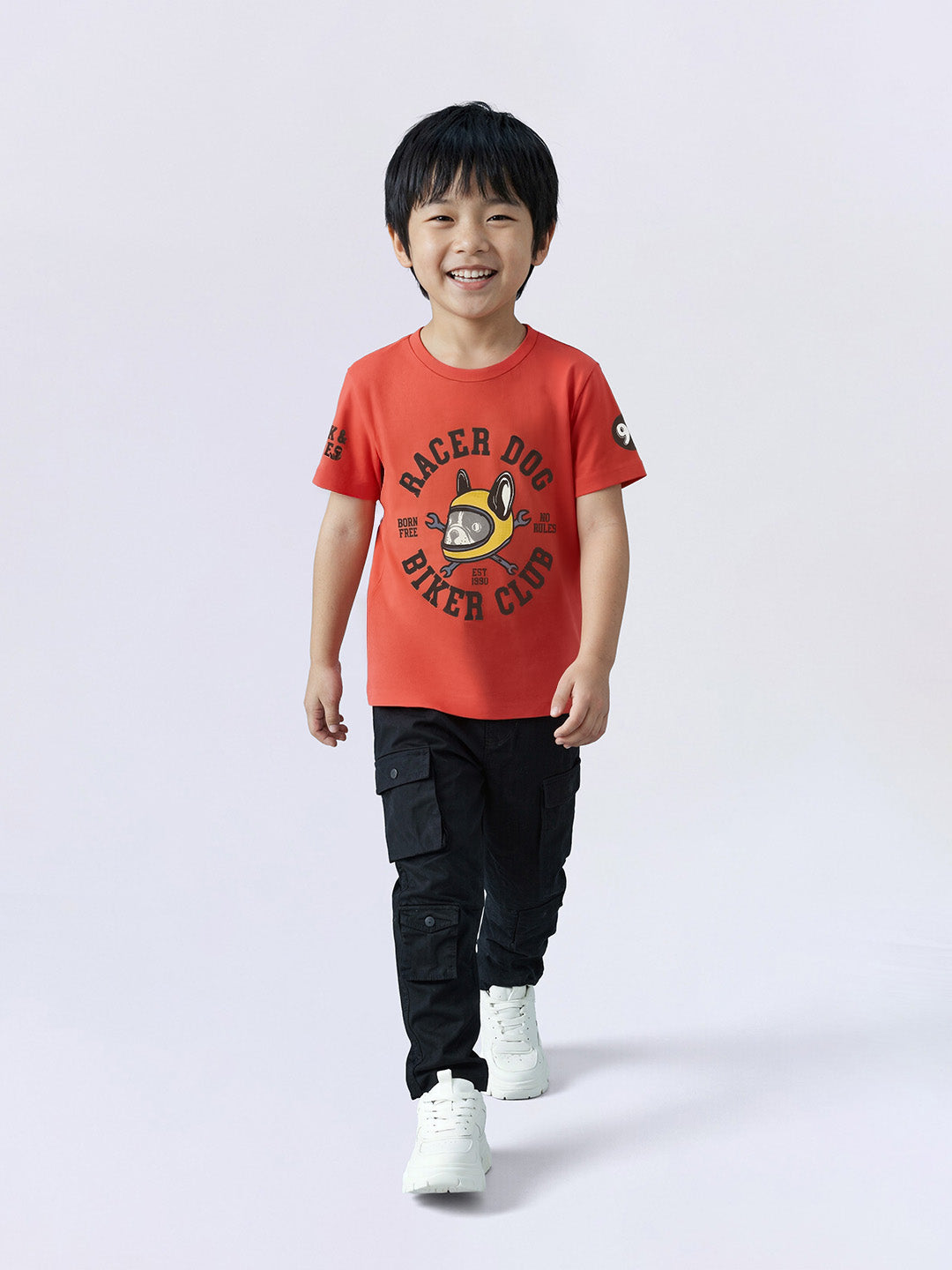 Boys Racer Dog Print T-shirt