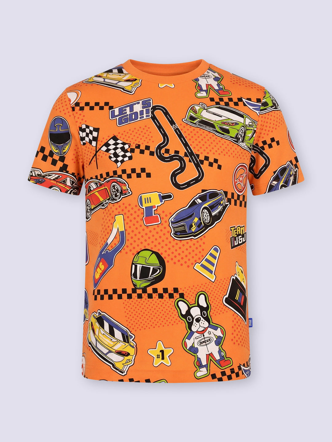 Boys Orange Printed T-shirt