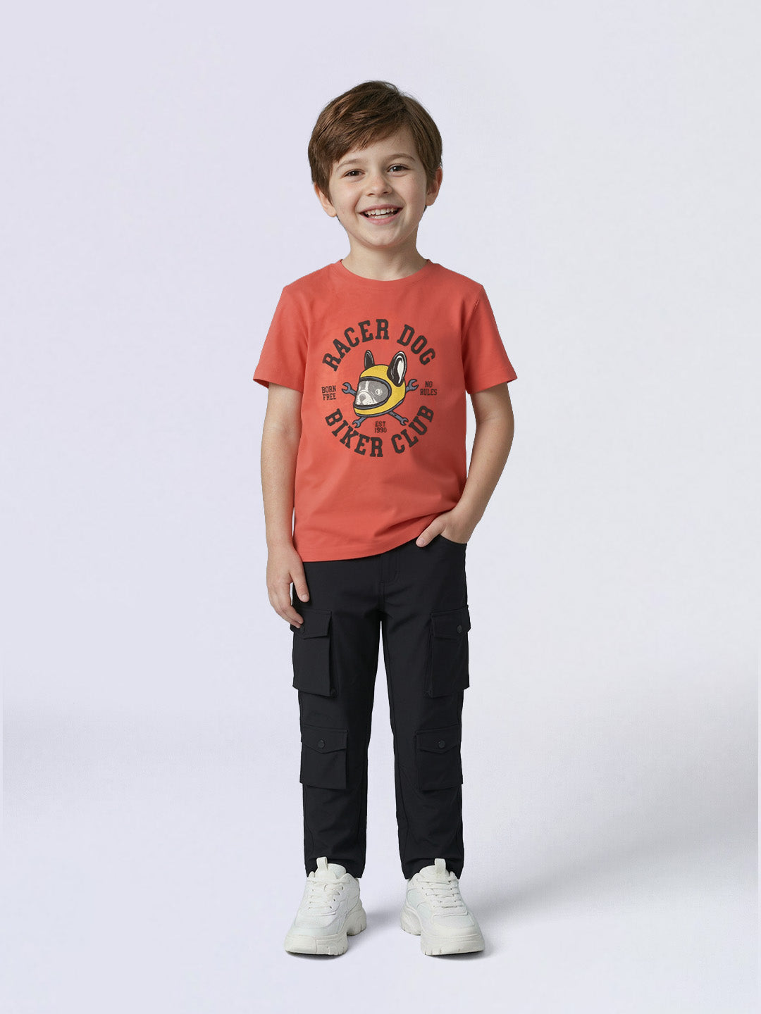 Boys Black Utility Cargo Pants