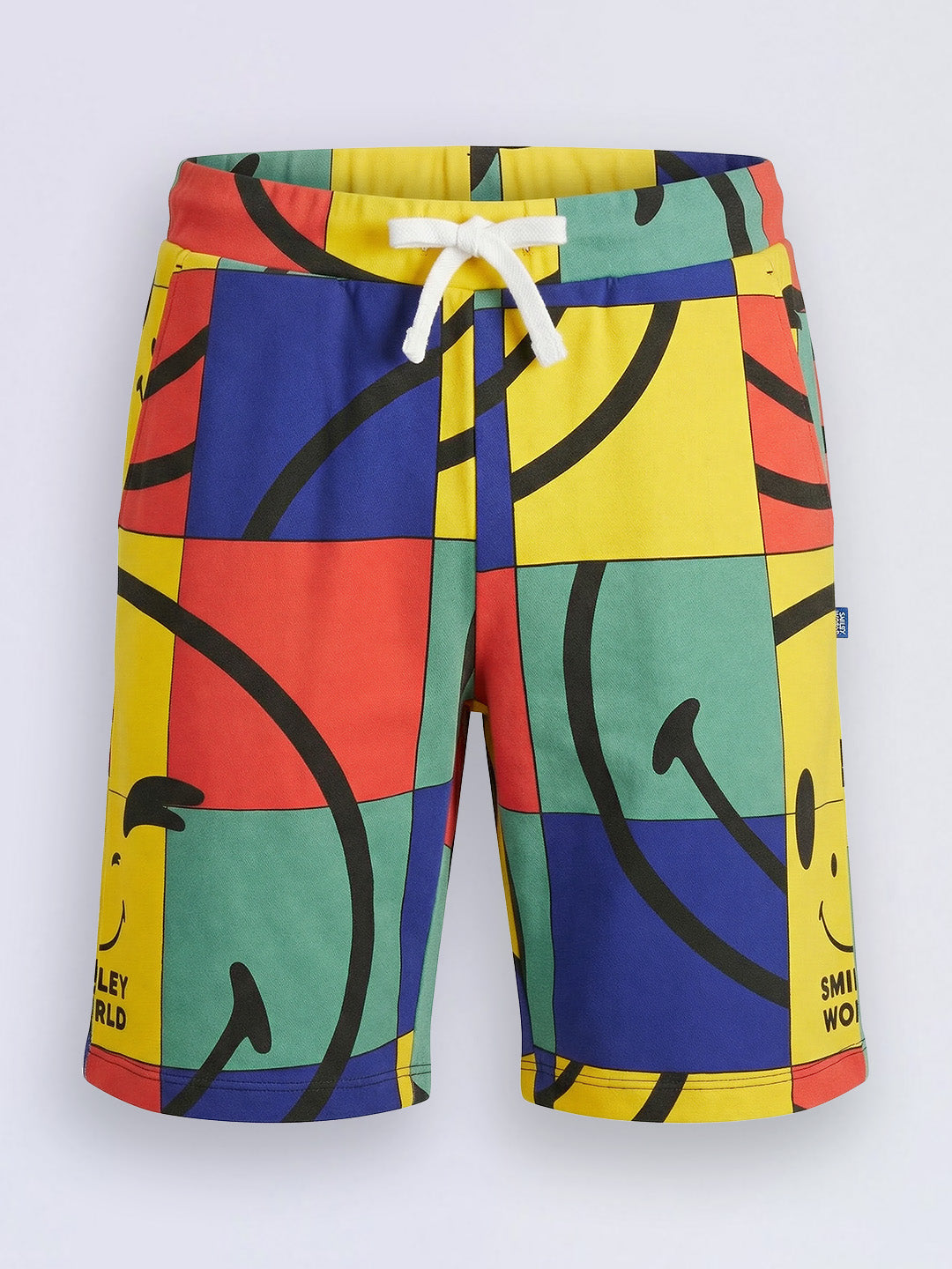 Boys Smiley Printed Oversized Shorts