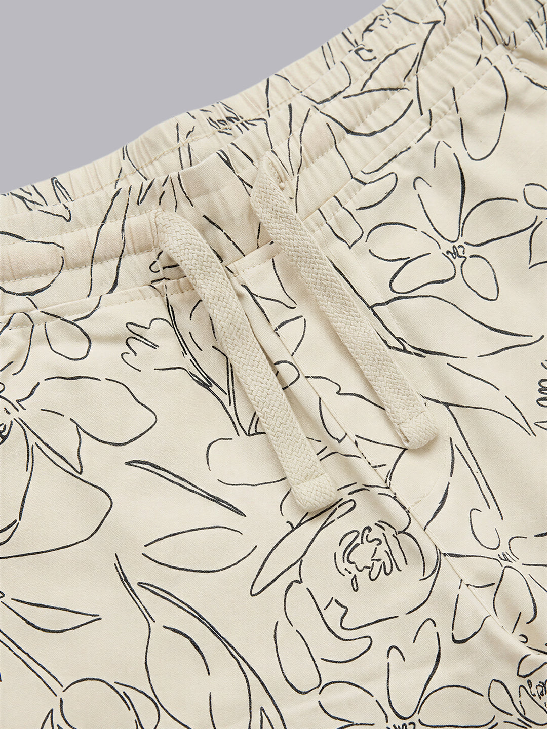 Boys Floral Drawstring Shorts