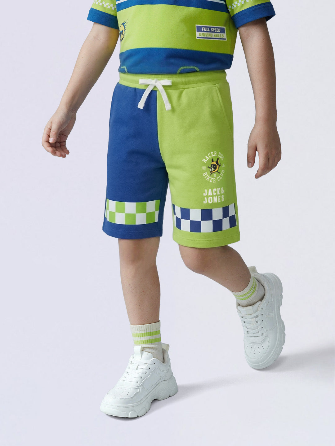 Boys Colourblocked Cotton Shorts