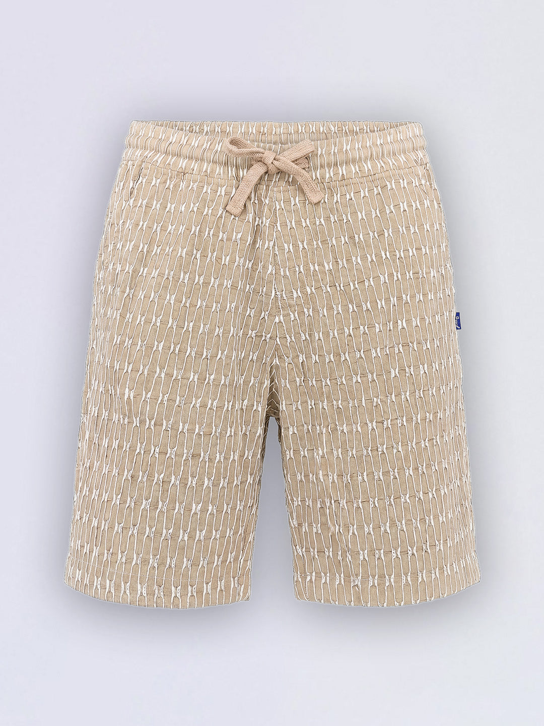 Boys Beige Textured Shorts