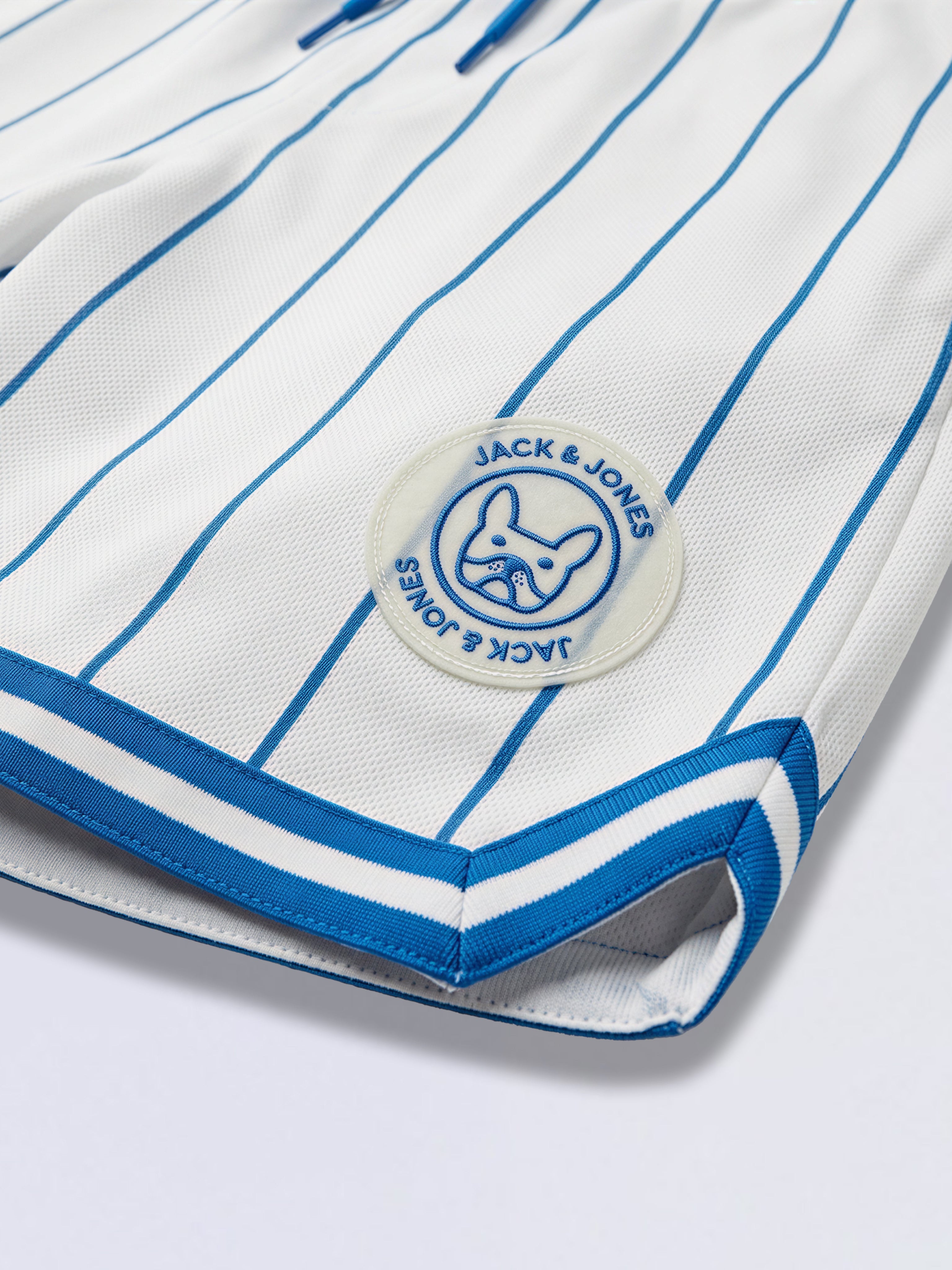 Boys White Striped Shorts