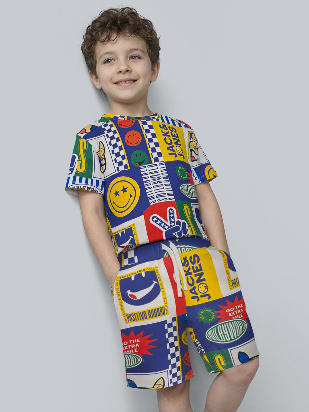 Boys SmileyWorld Printed Shorts - 3/4Y