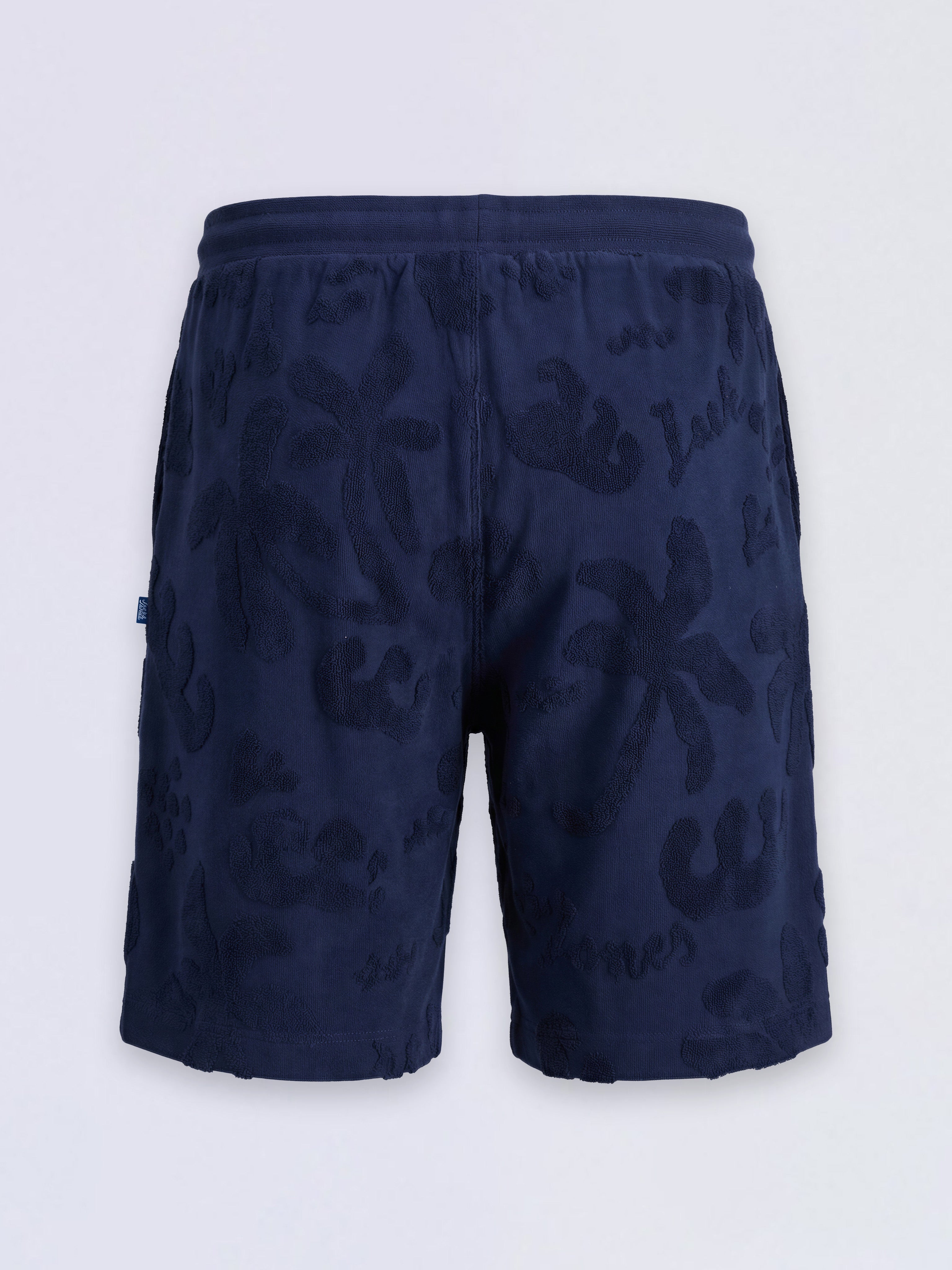 Boys Dark Blue Tropical Print Shorts