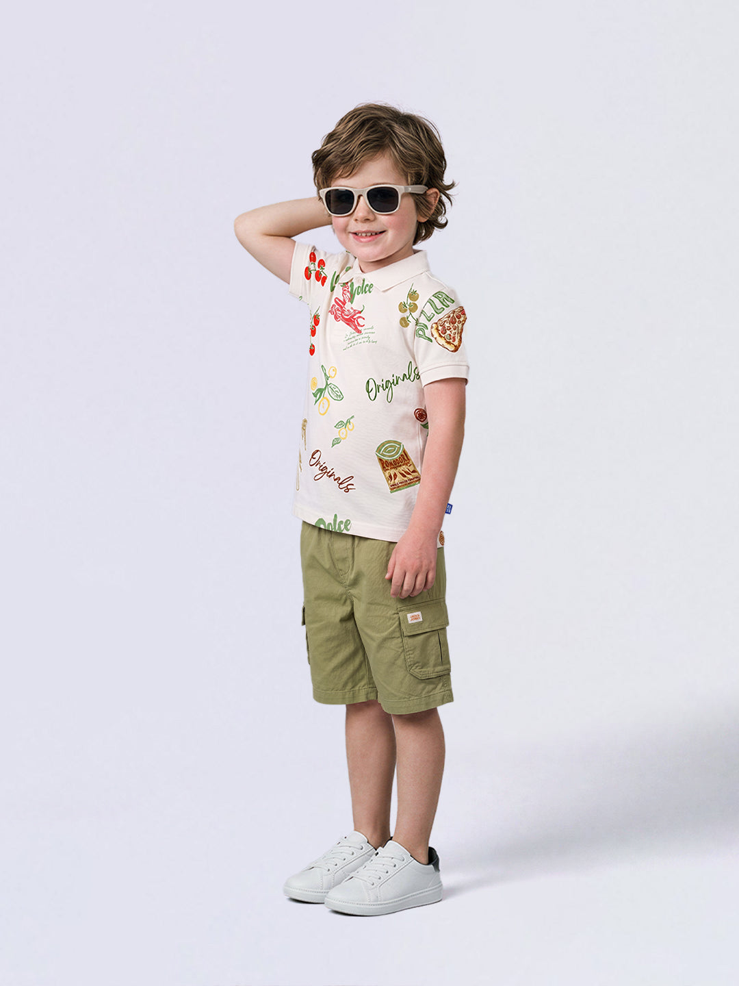 Boys Green 4 Pocket Cargo Shorts