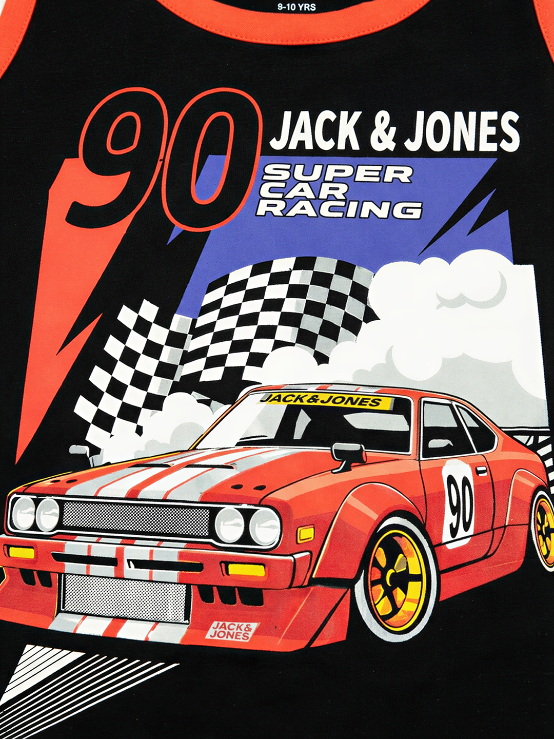 Boys Black Racing Graphic Tank Top