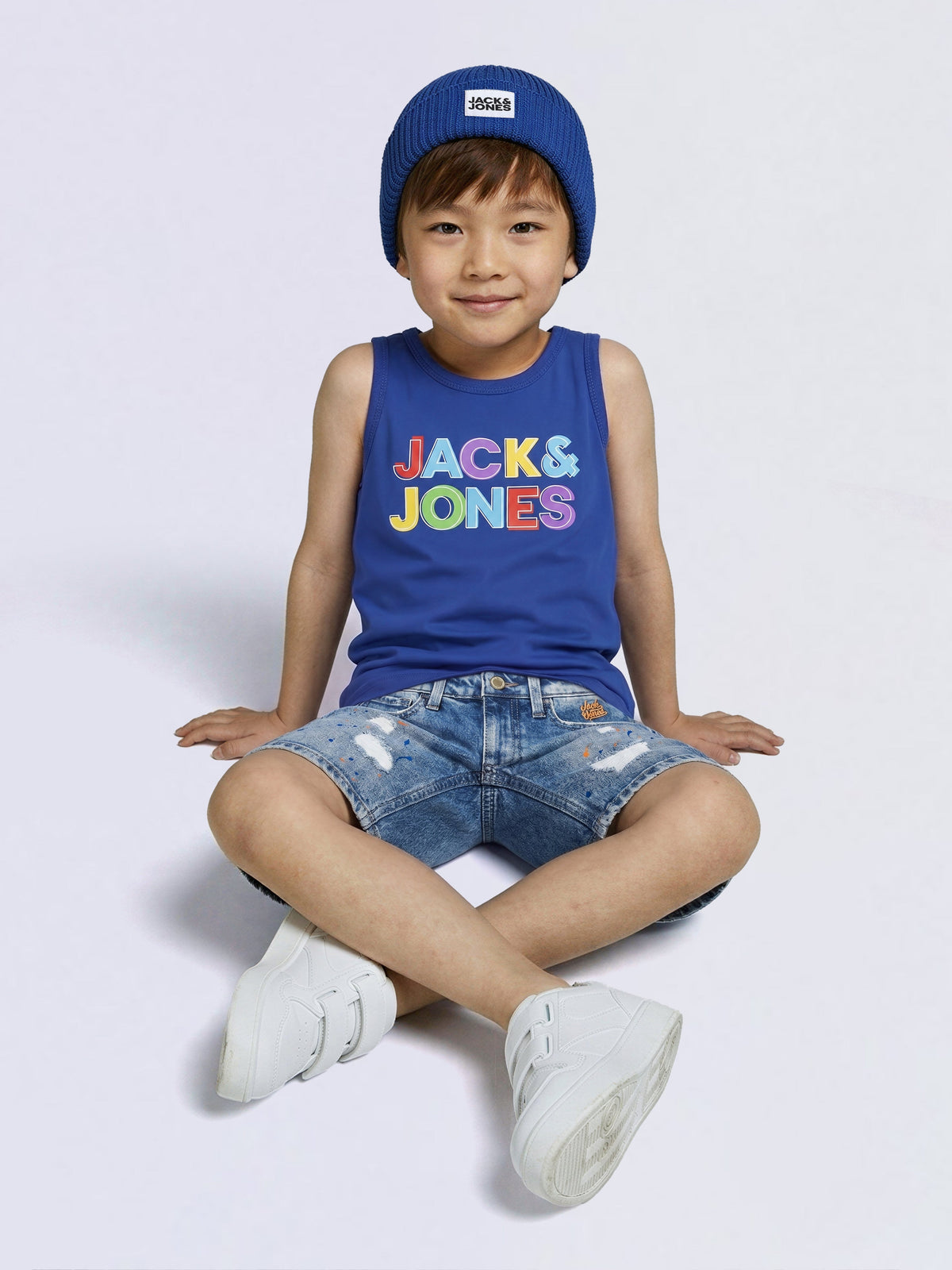 Boys Blue Logo Print Sleeveless T-shirt - 5/6Y