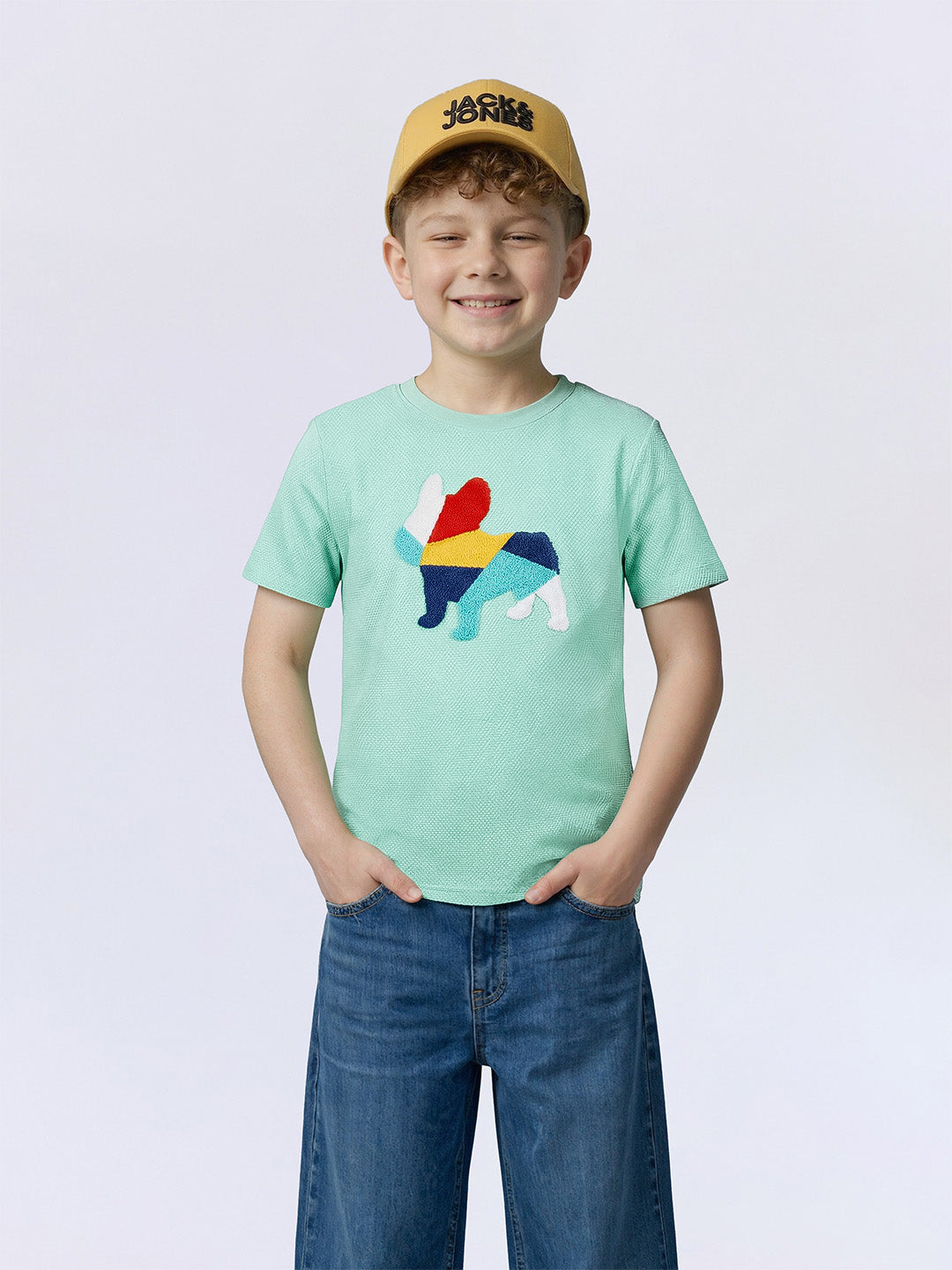 Boys Embroidered Doggo Print T-short