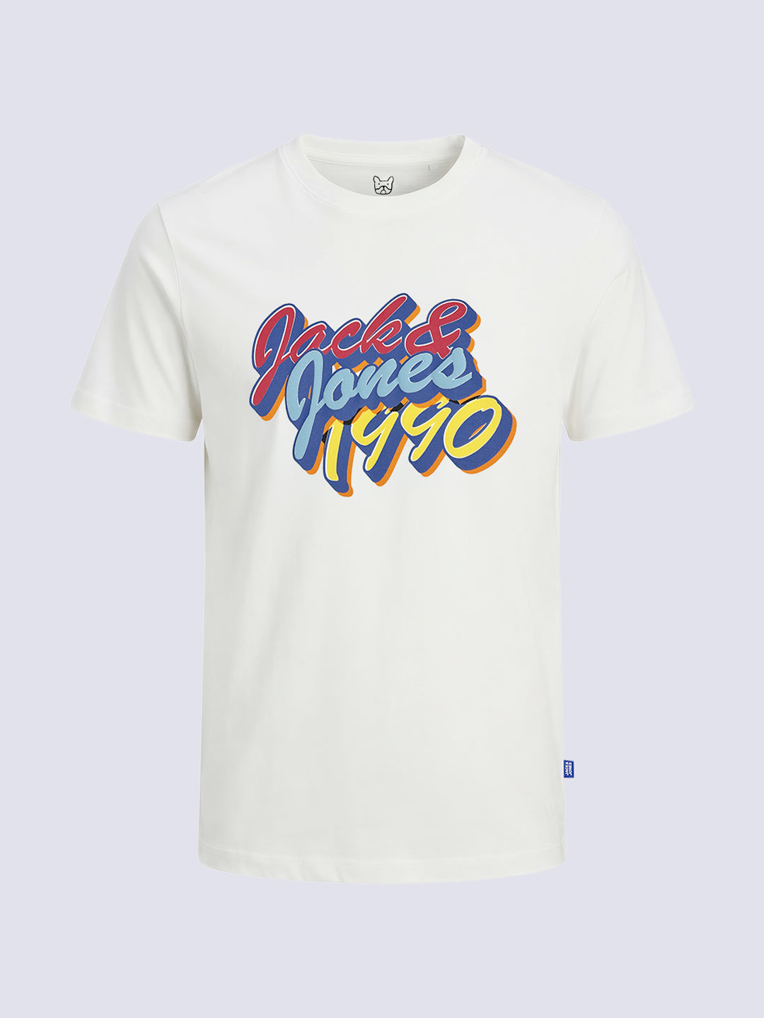 Boys White Printed Cotton T-Shirt