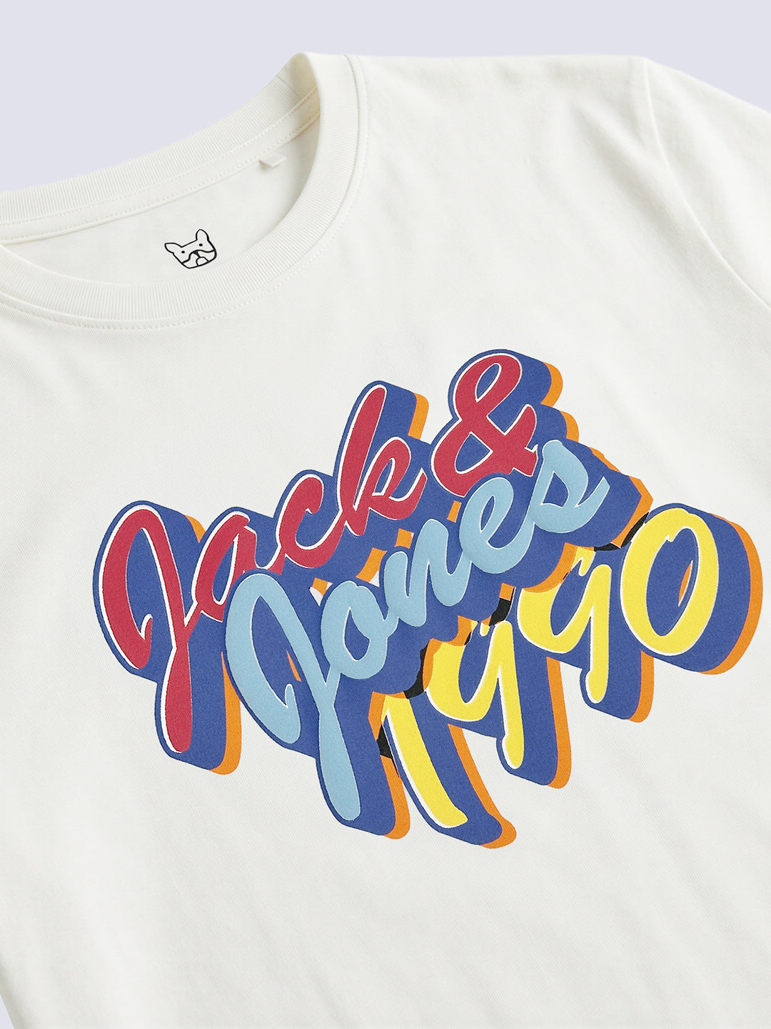 Boys White Printed Cotton T-Shirt