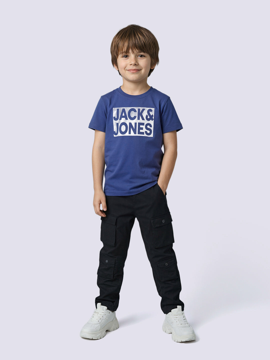 Boys Blue Logo Print T-shirt
