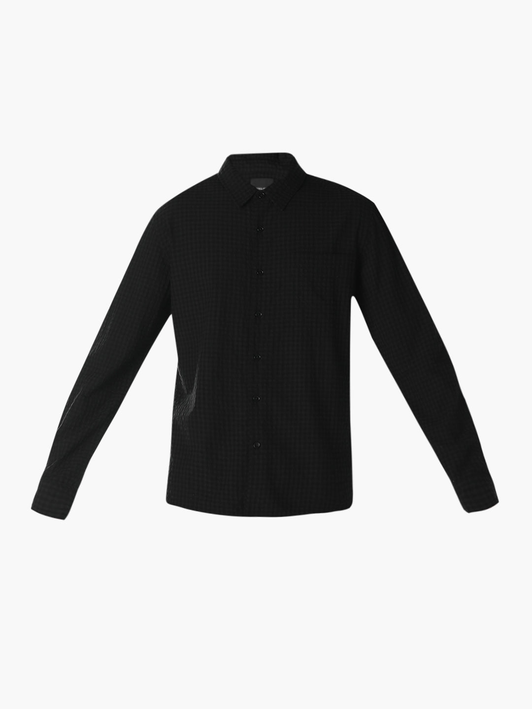 Black Micro Check Oversized Shirt