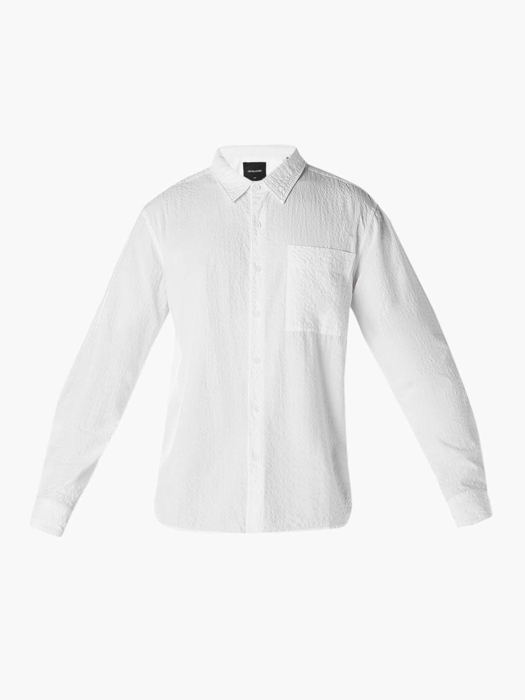 White Micro Check Oversized Shirt