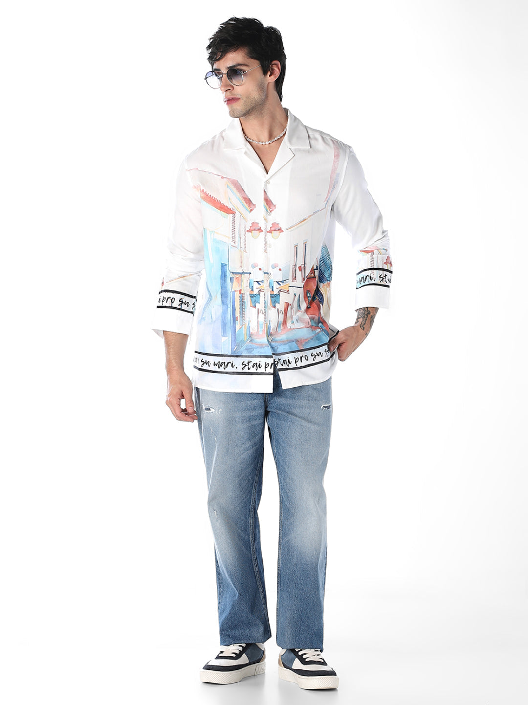 Printed Tencel Regular Fit Shirt