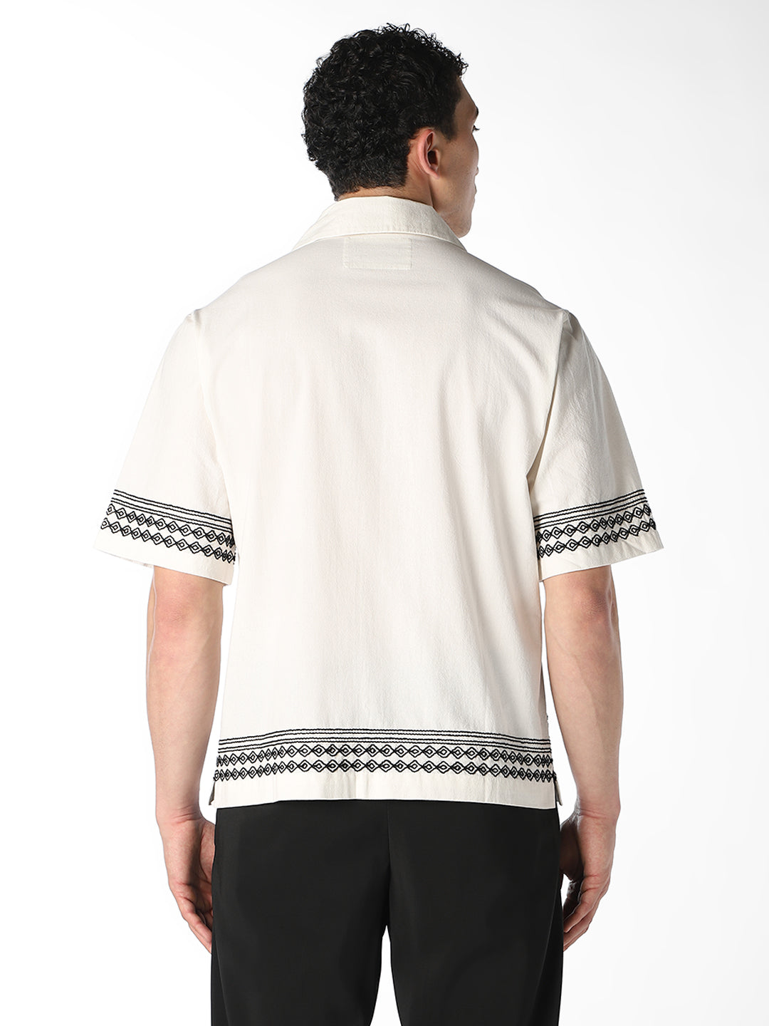 White Embroidered Oversized Shirt