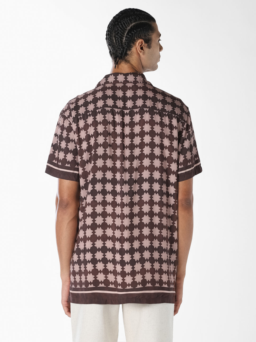 Brown Printed Comfort Fit Shirt