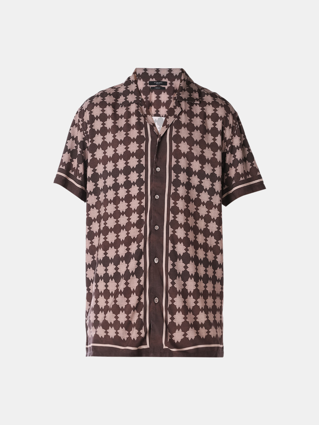 Brown Printed Comfort Fit Shirt