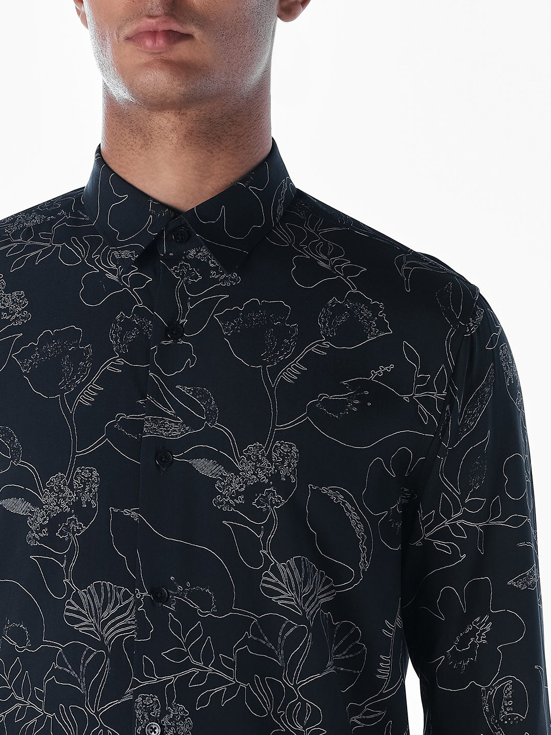 Black Printed Cotton Shirt