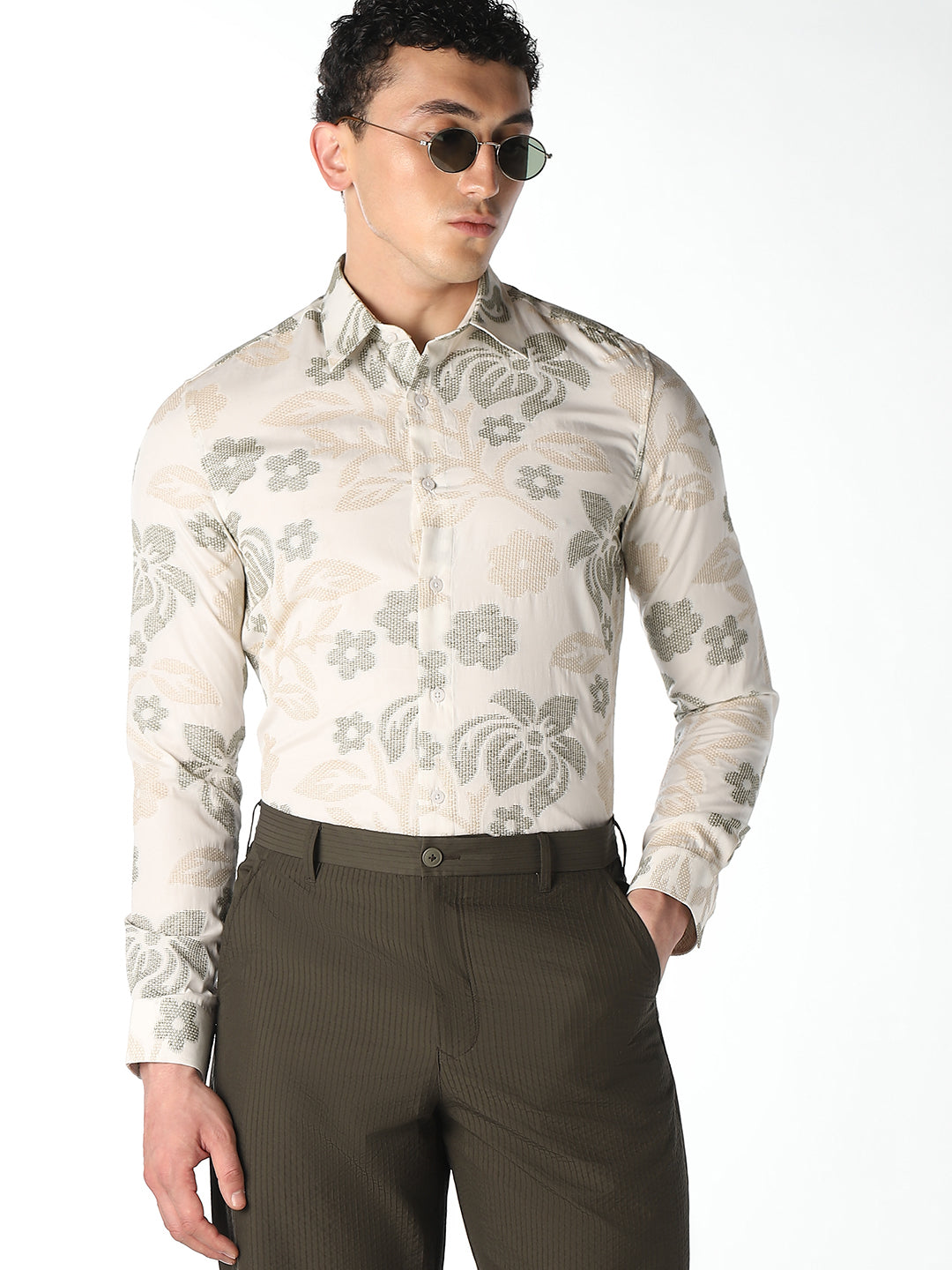 Floral Print Slim Fit Shirt