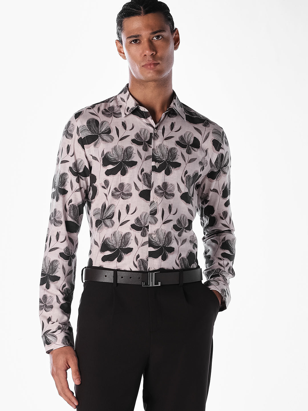Floral Viscose Slim Fit Shirt