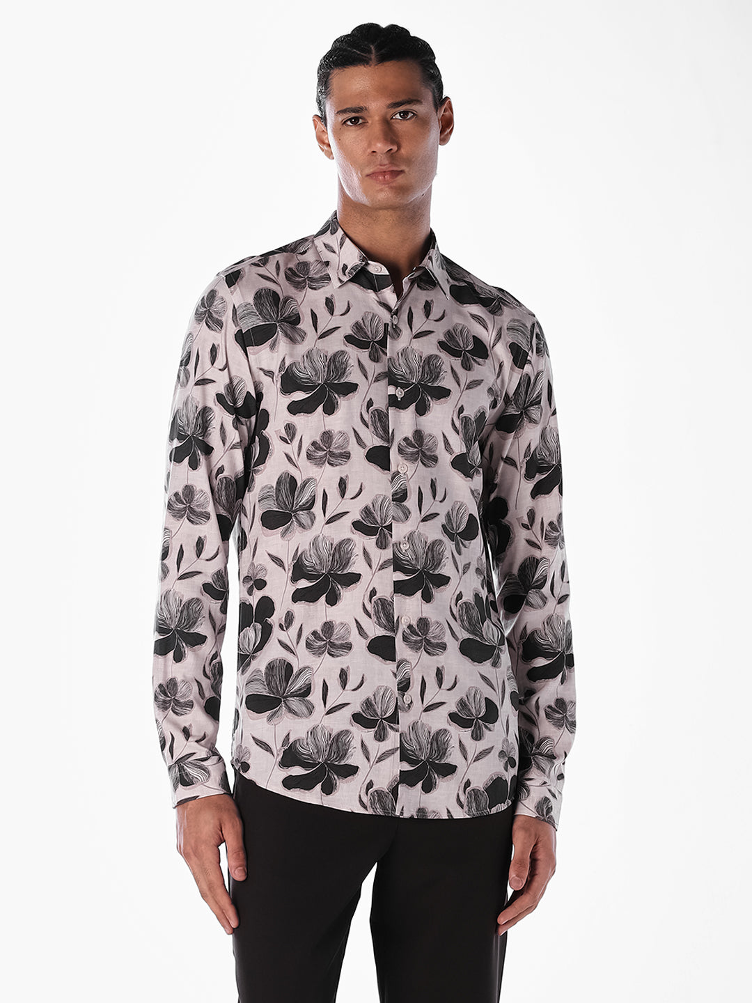 Floral Viscose Slim Fit Shirt