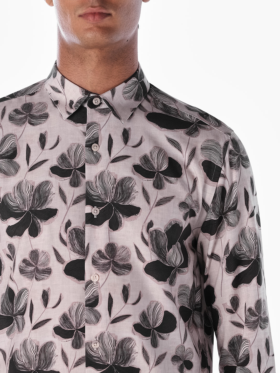 Floral Viscose Slim Fit Shirt