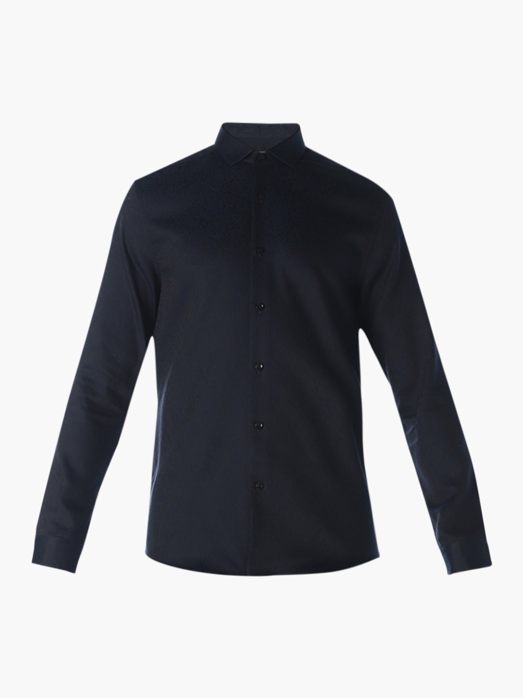 Navy Blue Cotton Slim Shirt