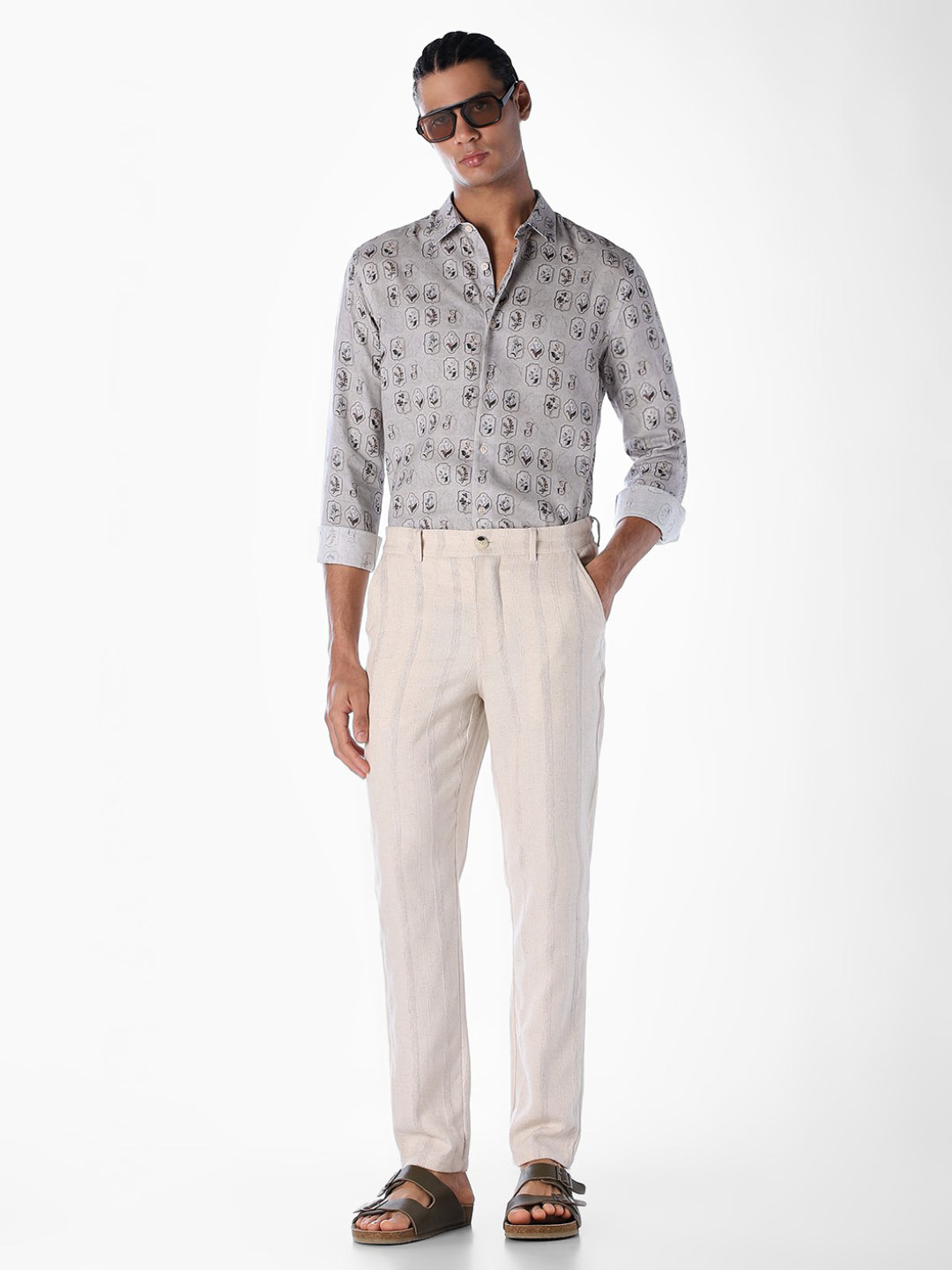 Linen Blend Printed Shirt