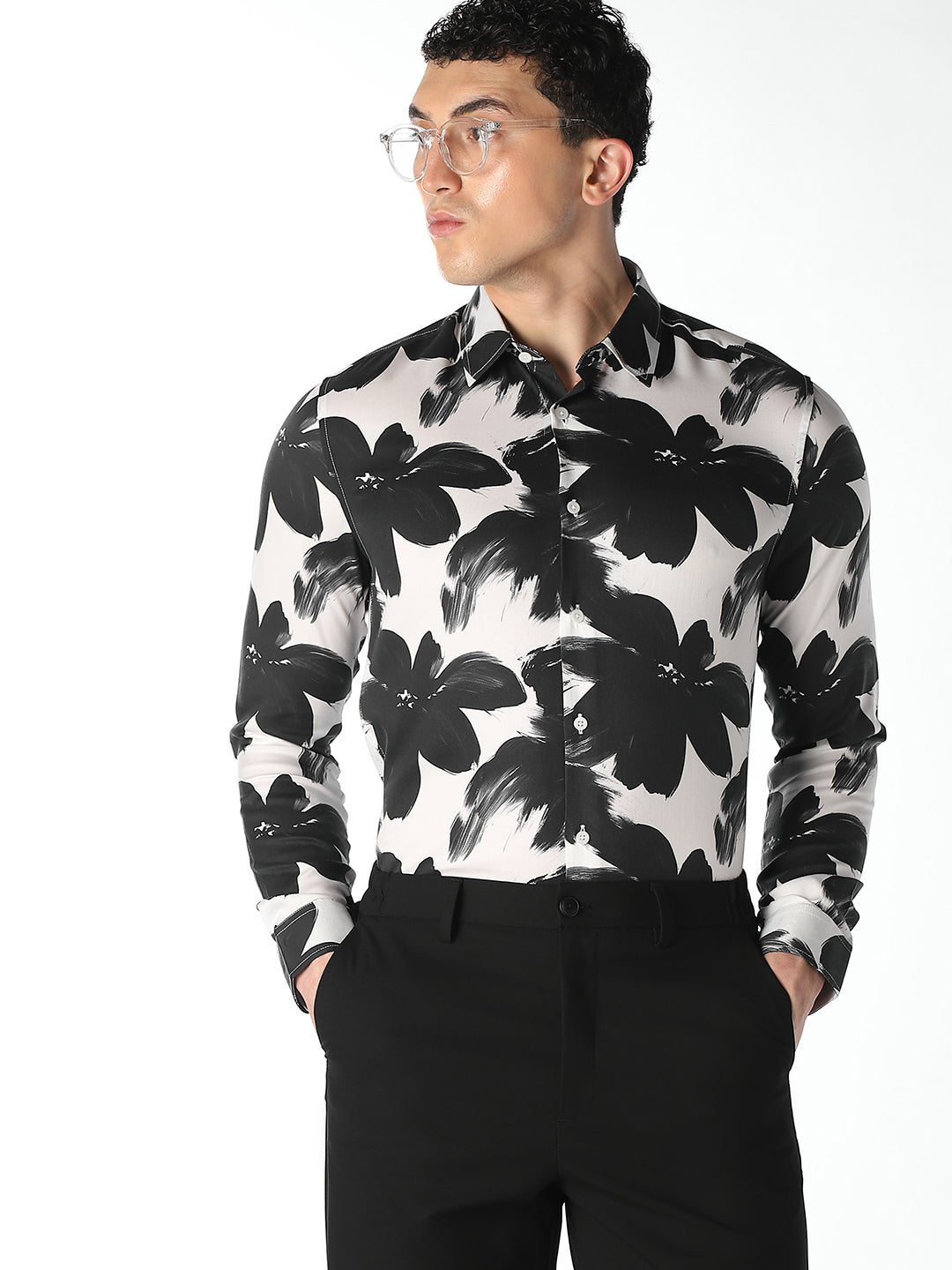 Slim Fit Cotton Floral Shirt