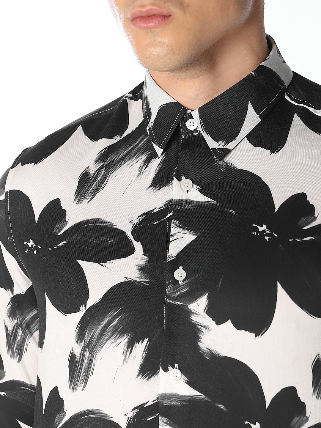 Slim Fit Cotton Floral Shirt